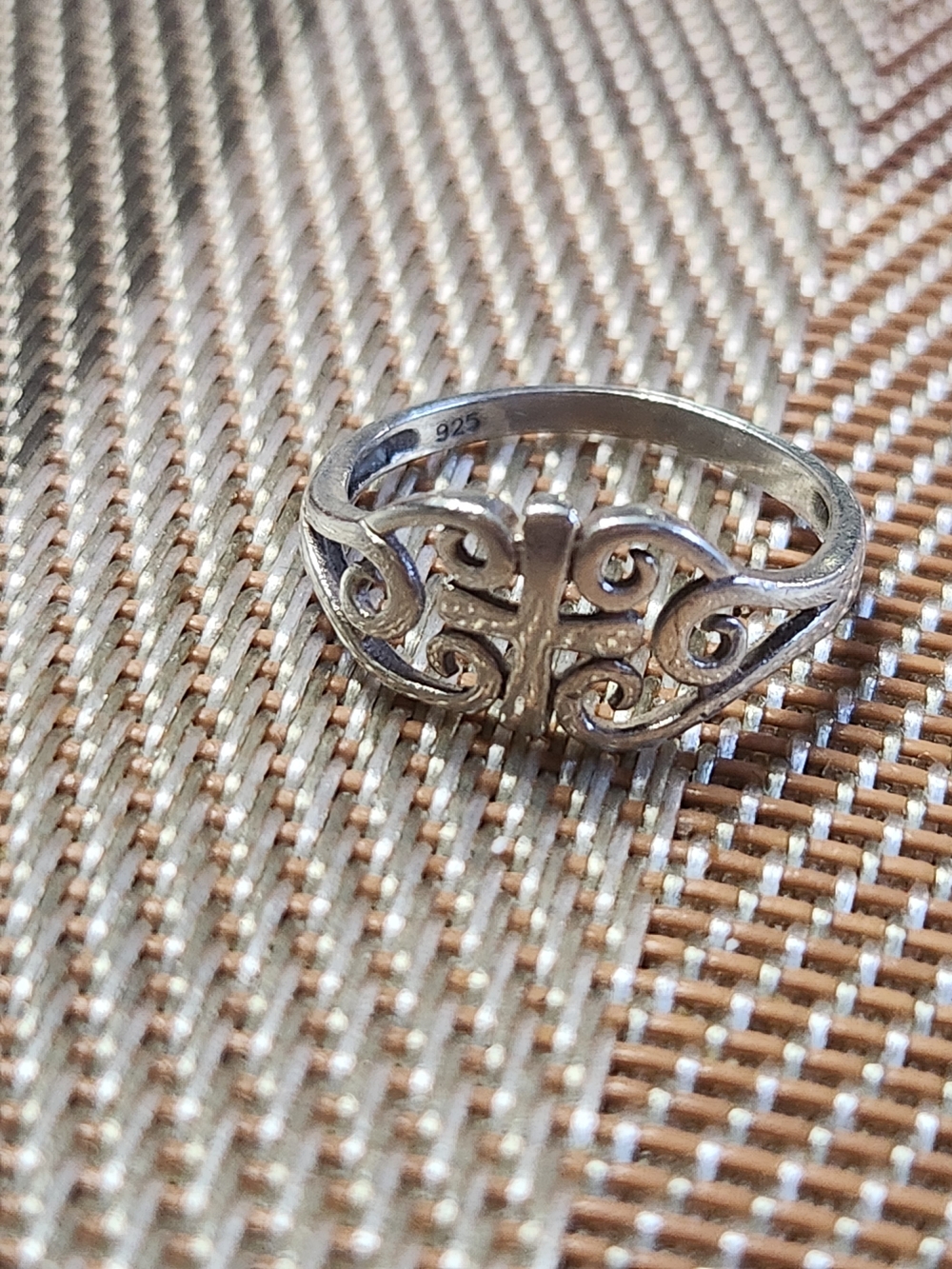 Sterling Silver Filigree Scroll Ring - Silver